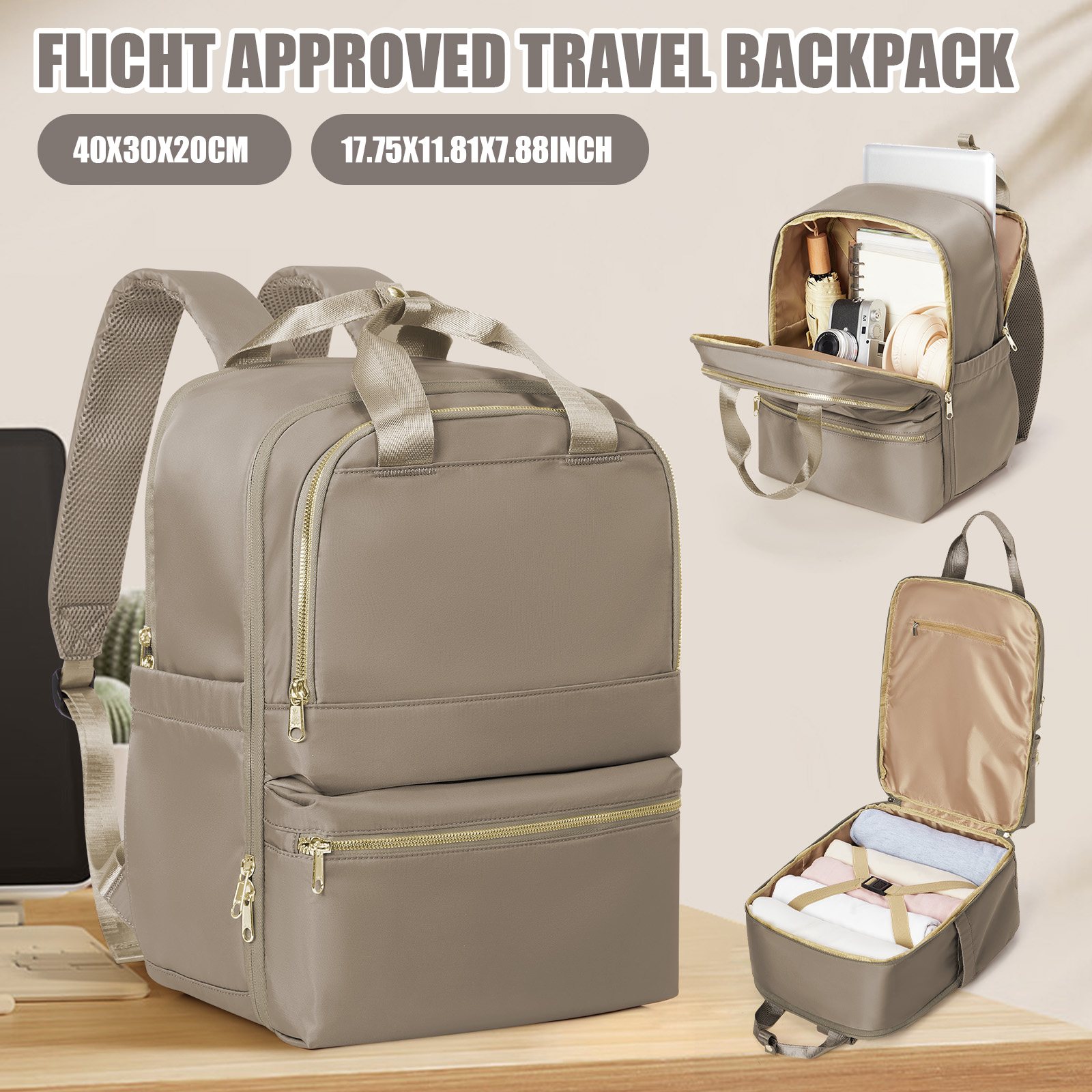 Canvas Backpack Casual - Ryanair 40x30x20 Reiserucksack für Damen, Lehrer-Chefrucksack,