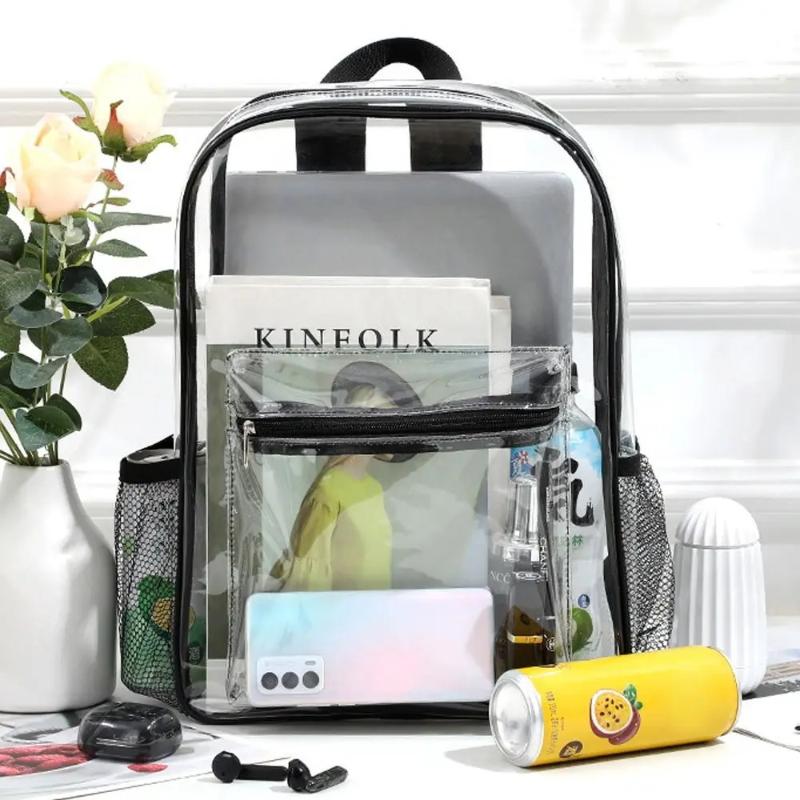 Canvas Backpack Casual - /Vly/PVC Outdoor-Sport-Fitness-Rucksack, lässiger Reiserucksack, sichtbarer Rucksack,